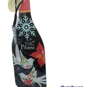Counter Art Wine Bottle Holiday Cheese Server NWOT